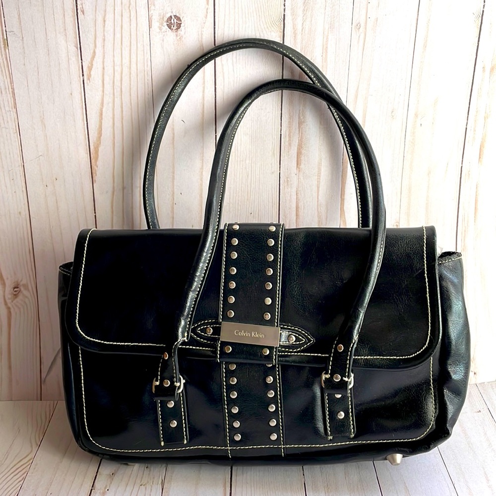Calvin Klein Black Purse with Silver Accent Pieces